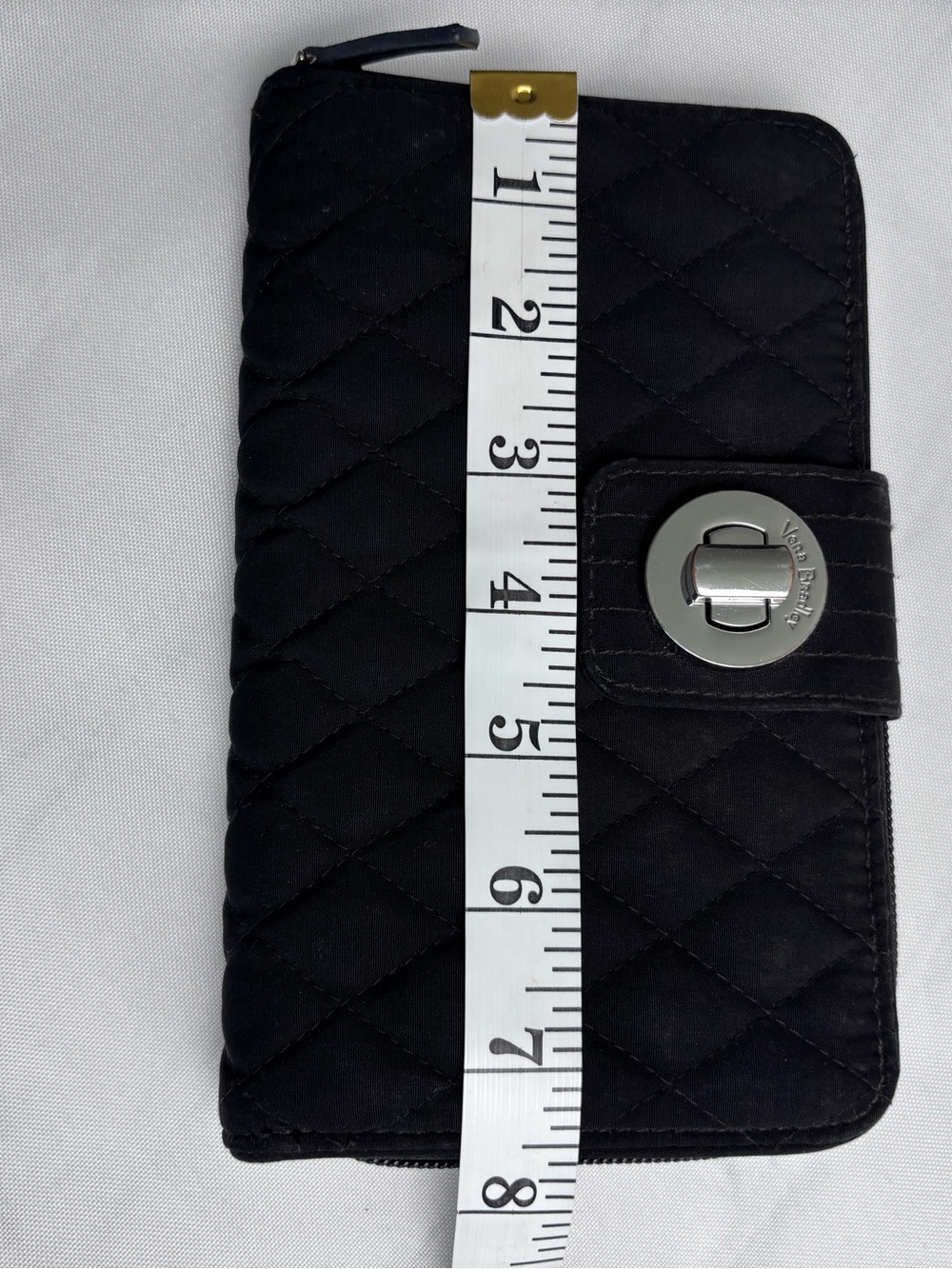 Vera Bradley RFID Turnlock Bifold Wallet Black Quilted Microfiber/cotton - Picture 11 of 12